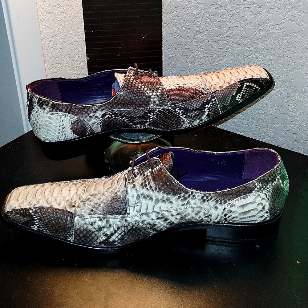 David X "Ponce" Natural All-Over Genuine Python Shoes.